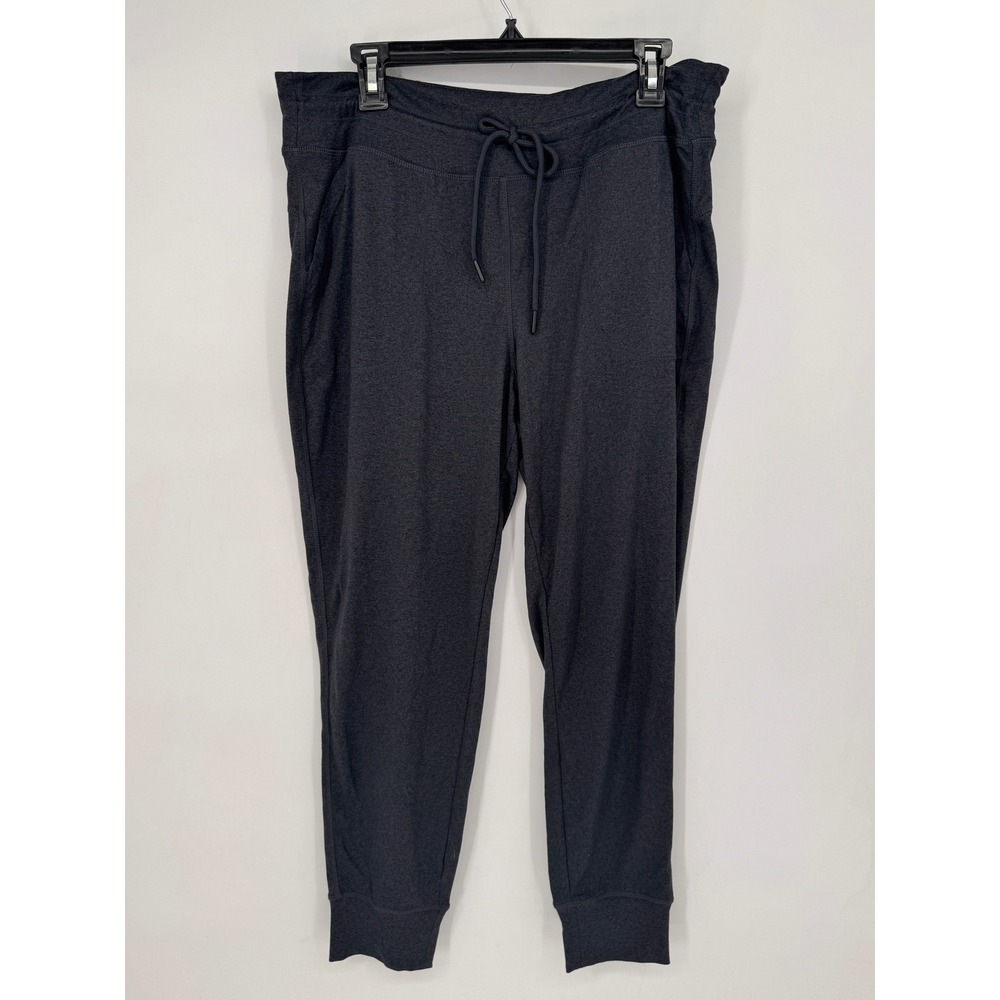 Lole Jogger Pants Women Large Charcoal Gray Excellent Heathered Drawstring 3389